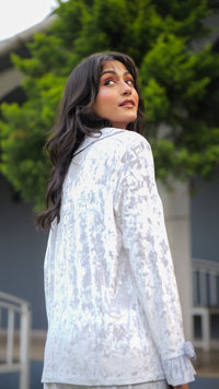 Chantilly Ruffle Velvet PJ Set