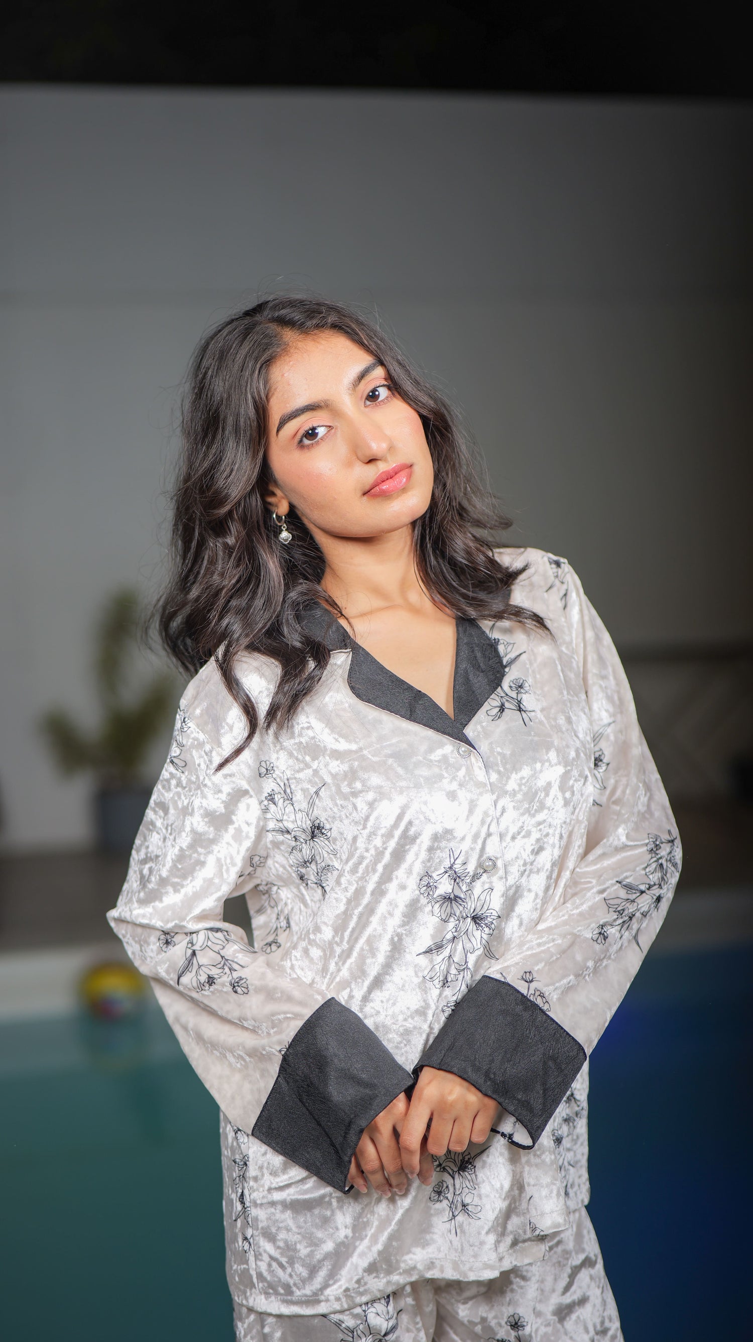 Midnight Bloom Velvet PJ Set