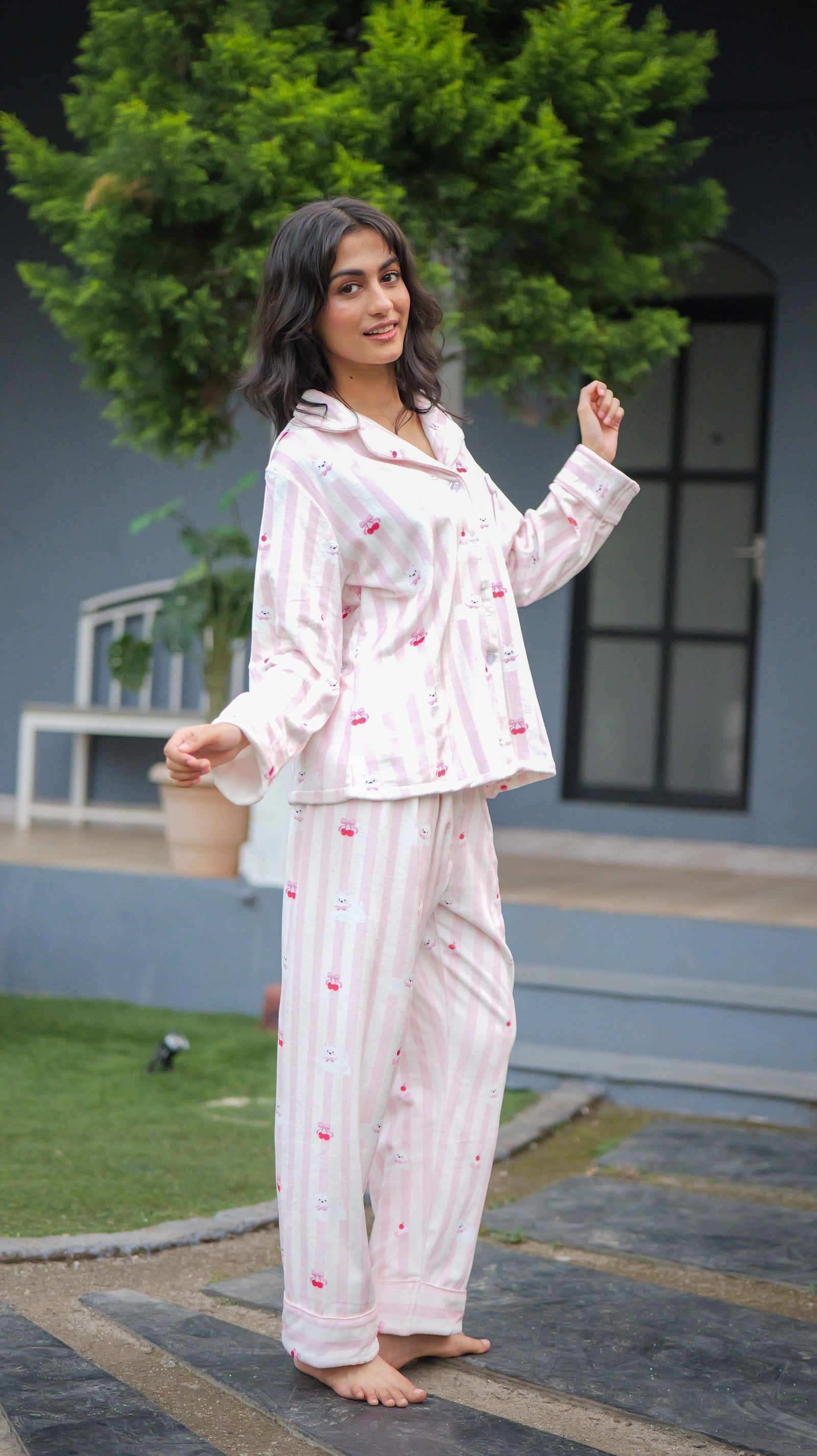 Stripes Teddy & Cherry Cuddles PJ Set