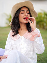 Sugar Blush Ruffle Velvet PJ Set