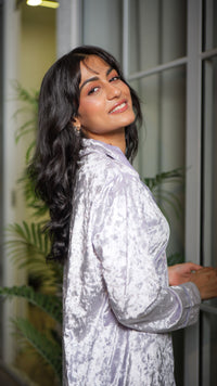 Plush Lilac Kitty Velvet PJ Set