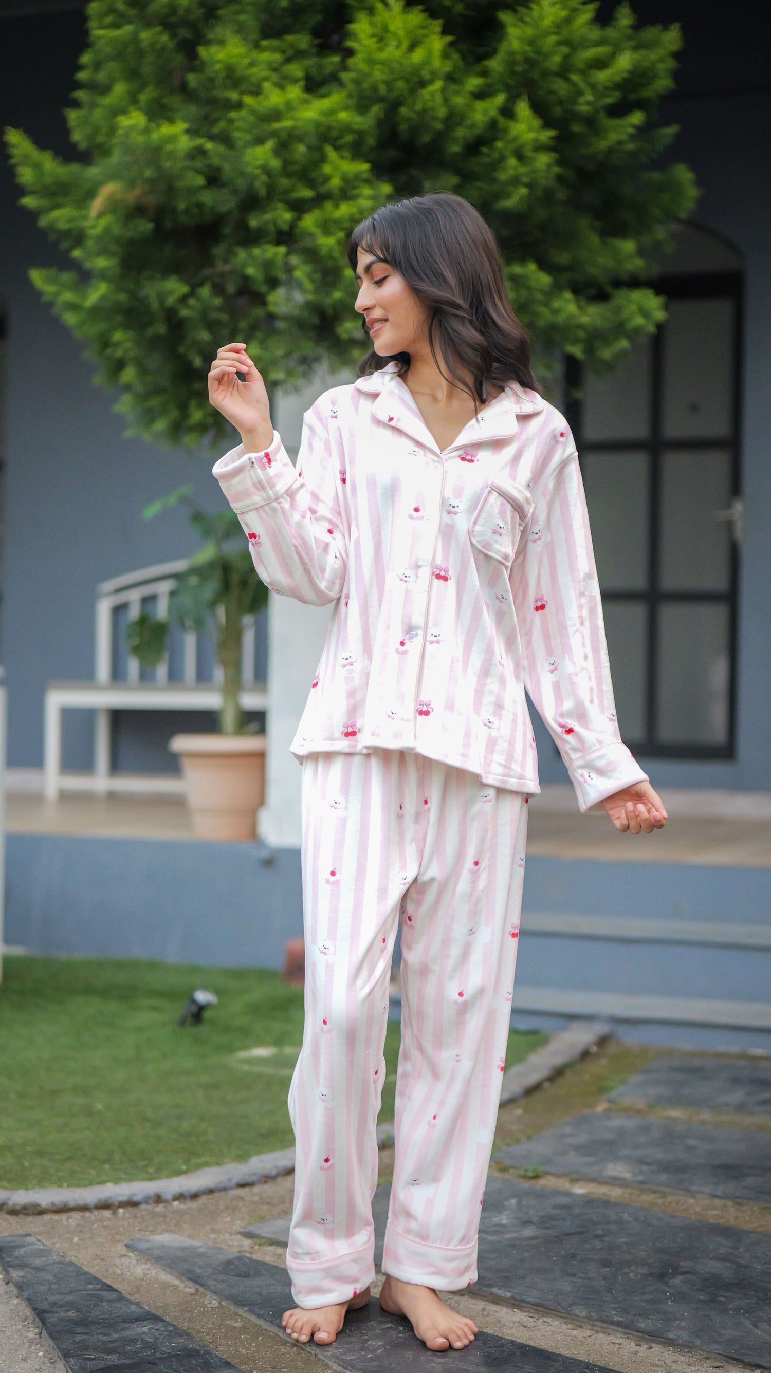 Stripes Teddy & Cherry Cuddles PJ Set