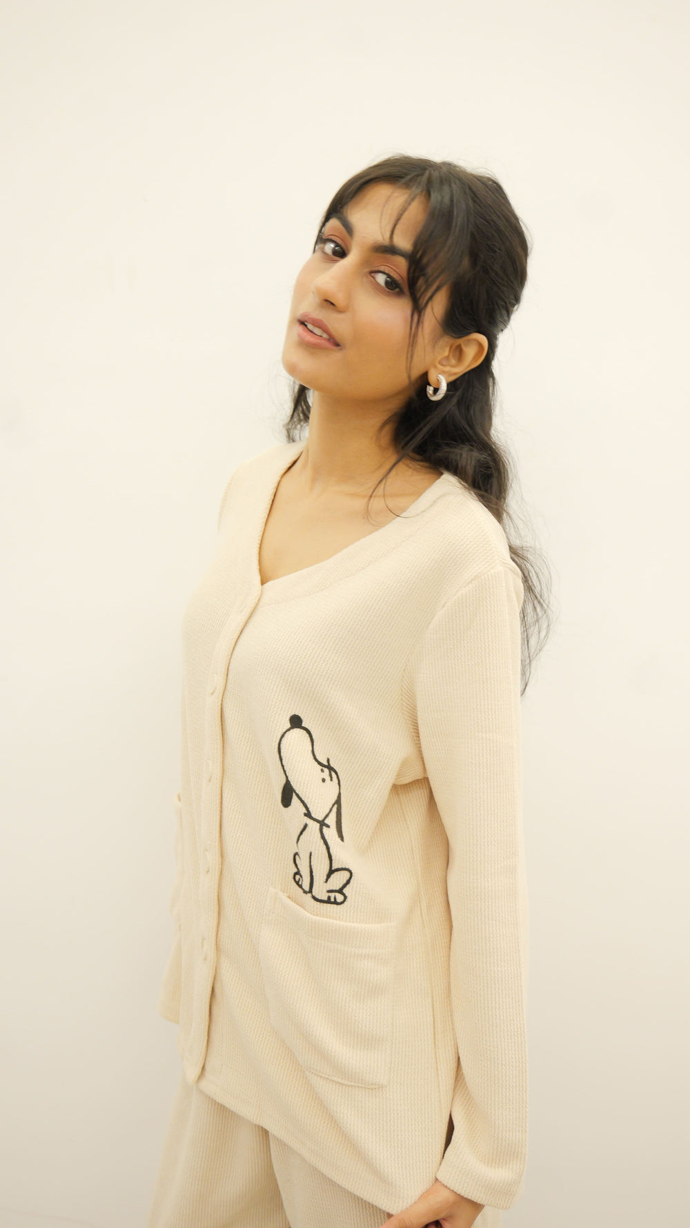 Cute Puppy Warm Buttercream PJ Set