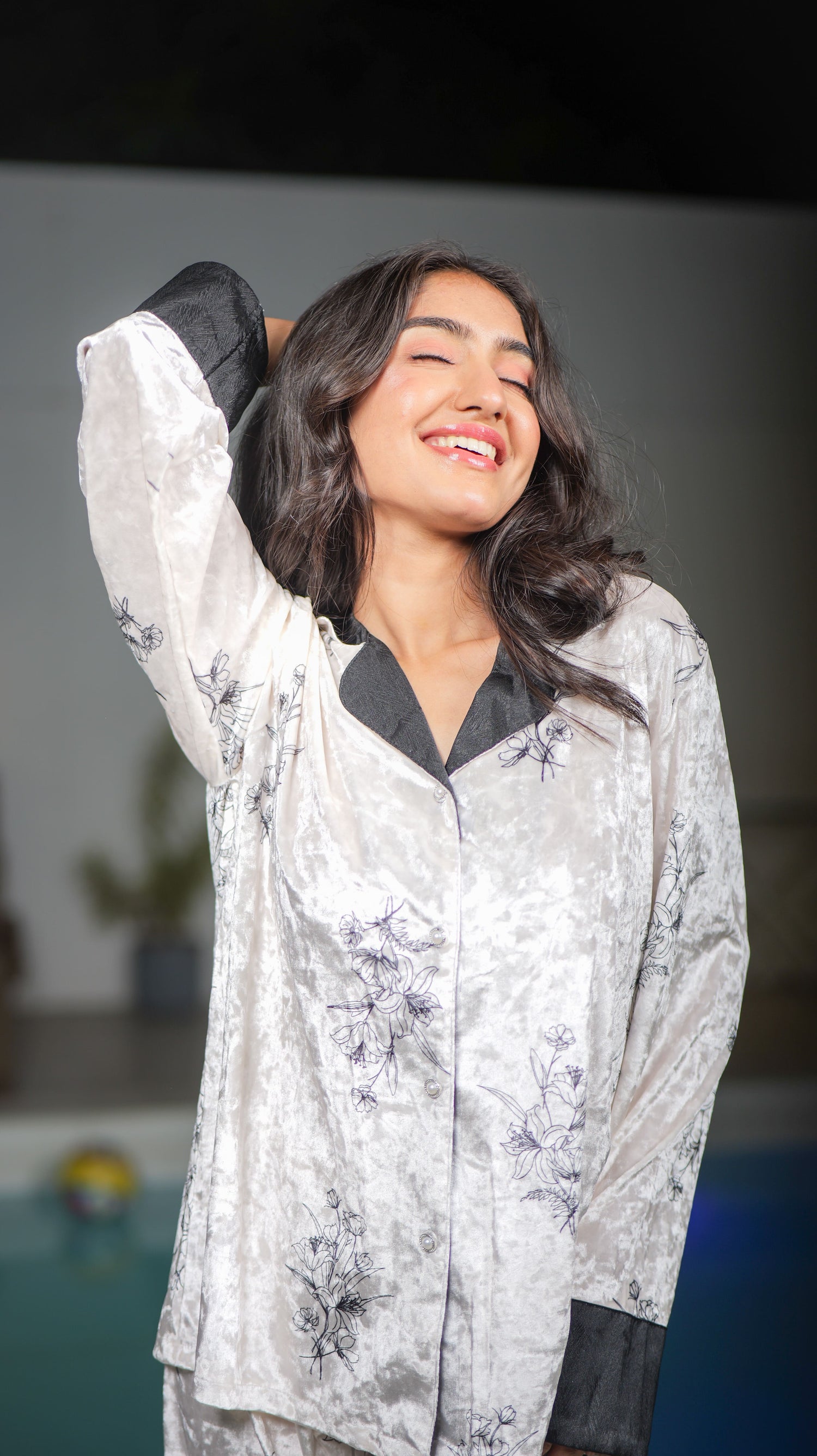 Midnight Bloom Velvet PJ Set