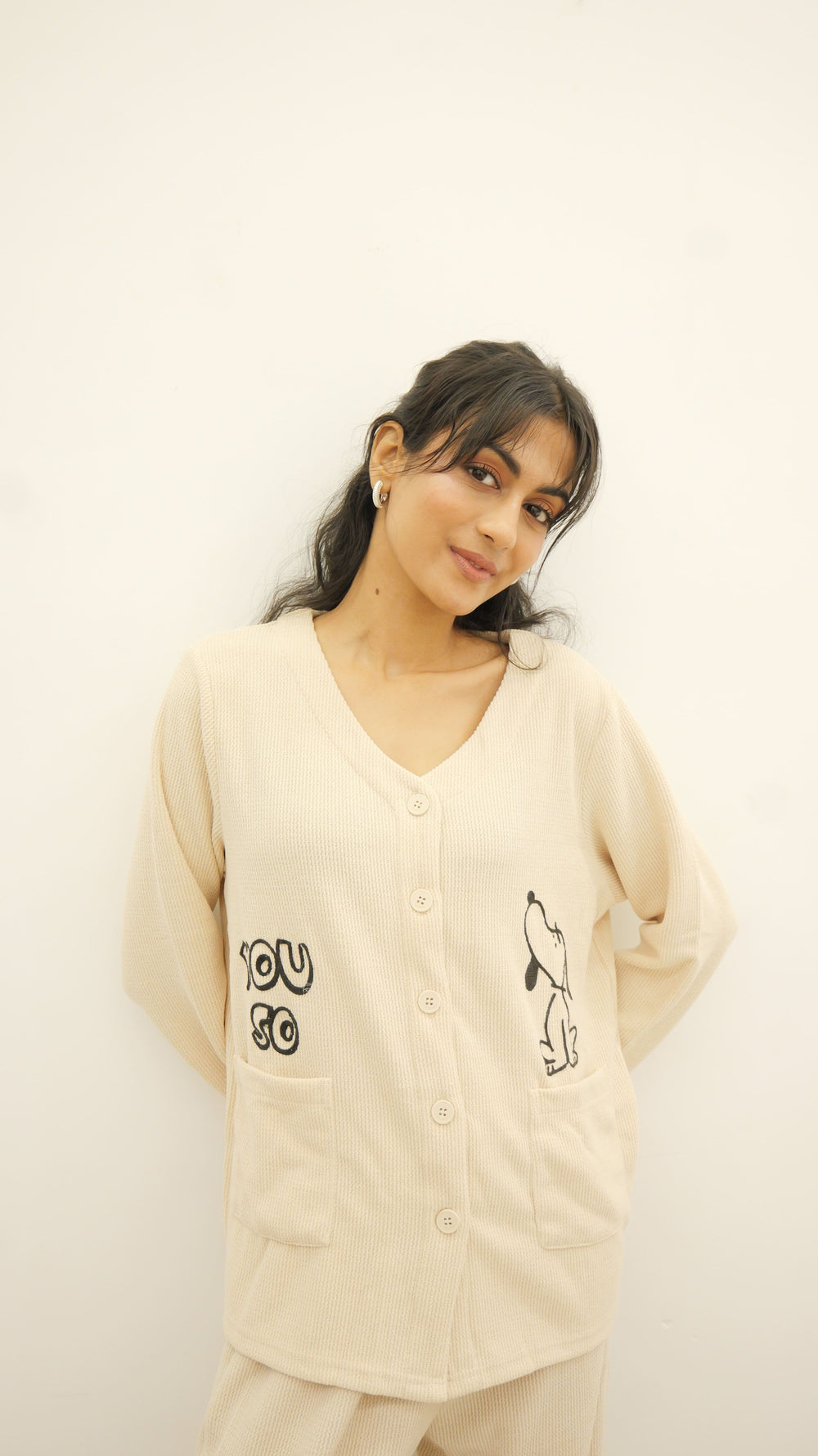 Cute Puppy Warm Buttercream PJ Set