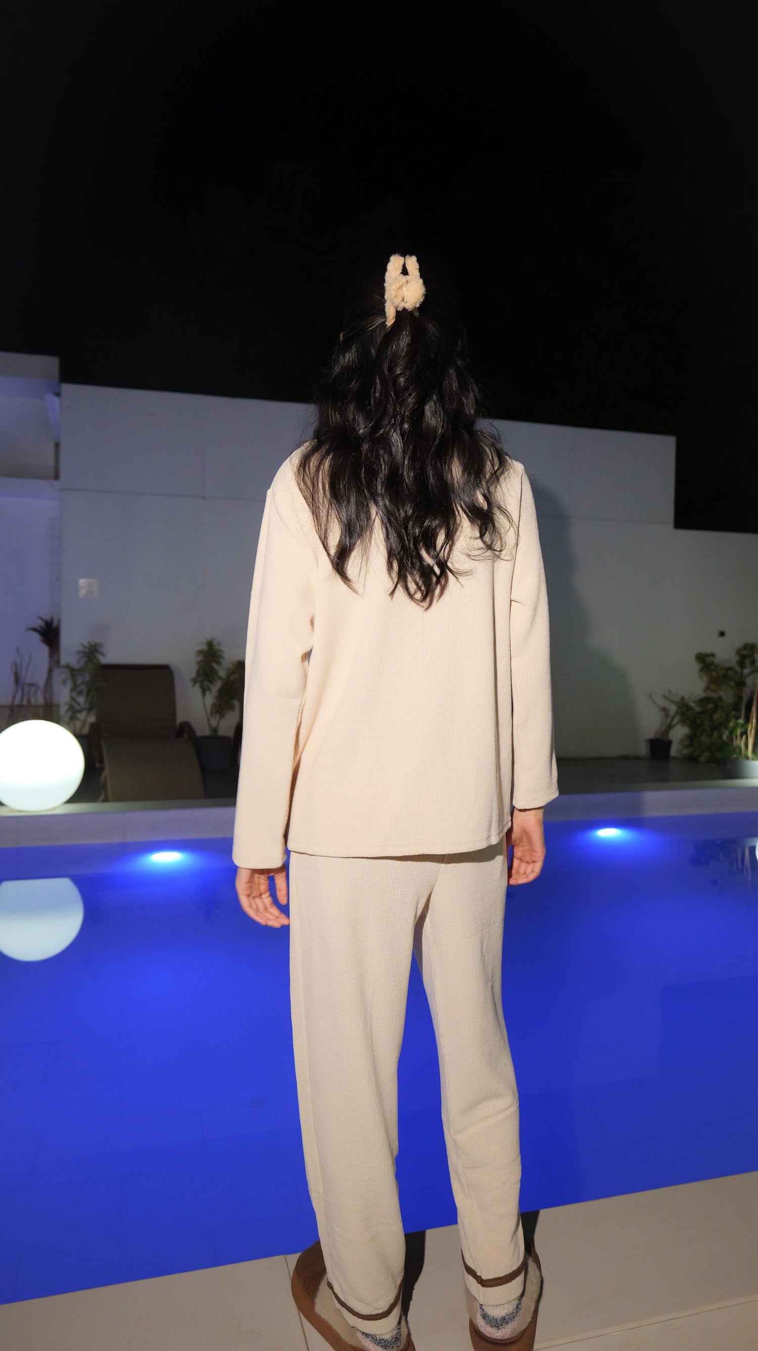 Cute Puppy Warm Buttercream PJ Set