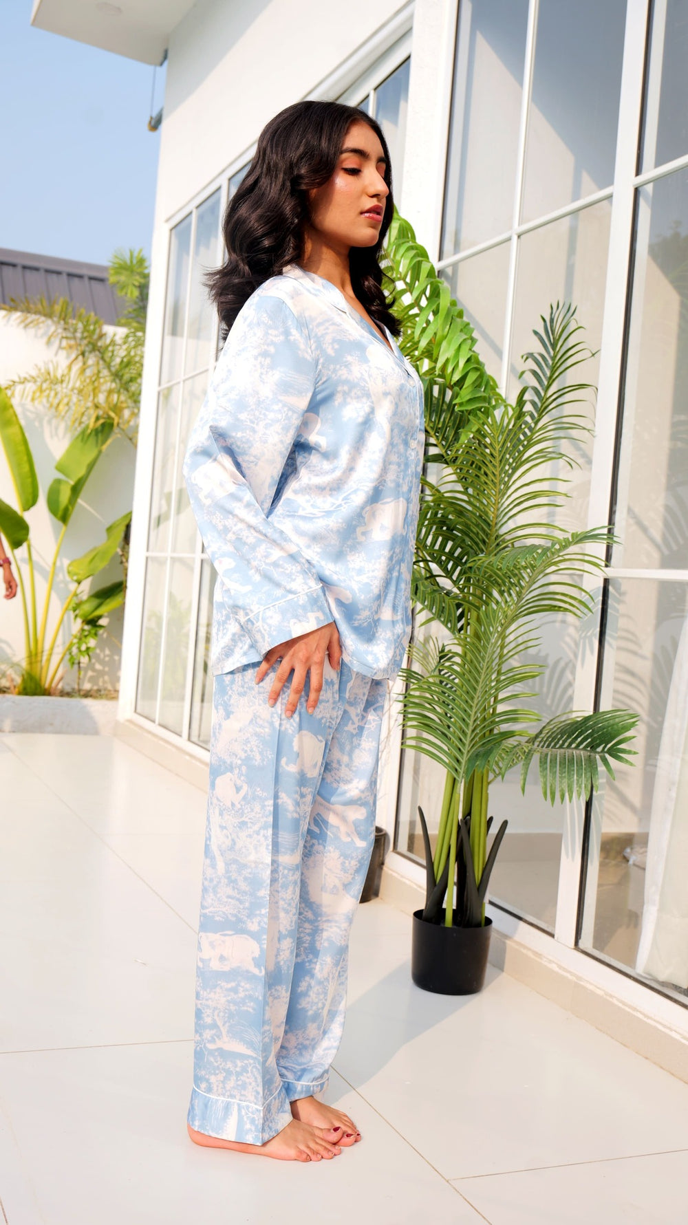 Heavenly Blue Soft Silk PJ Set