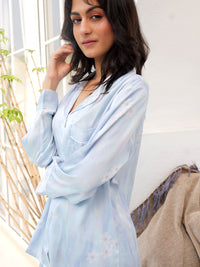Stay-In Sky Silk PJ Set