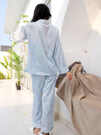 Stay-In Sky Silk PJ Set