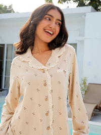 Calm Beige Cherry PJ Set