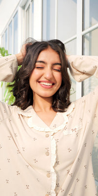 Calm Beige Cherry PJ Set