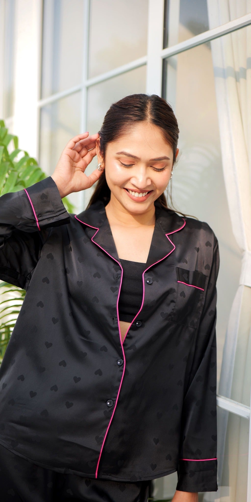 Midnight Lovers & Hearts PJ Set