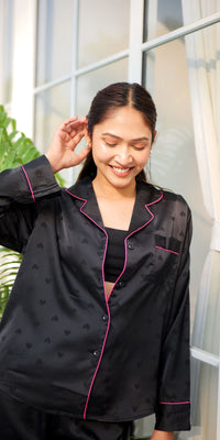 Midnight Lovers & Hearts PJ Set