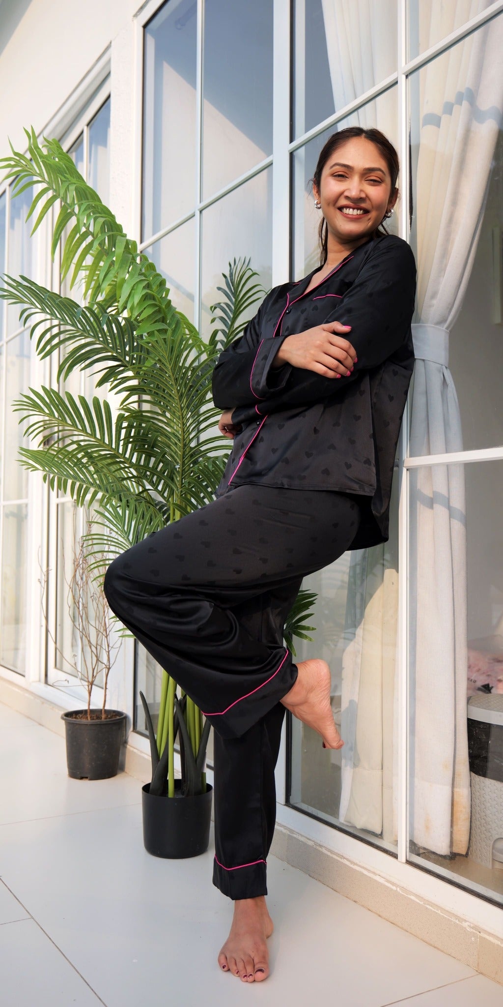 Midnight Lovers & Hearts PJ Set