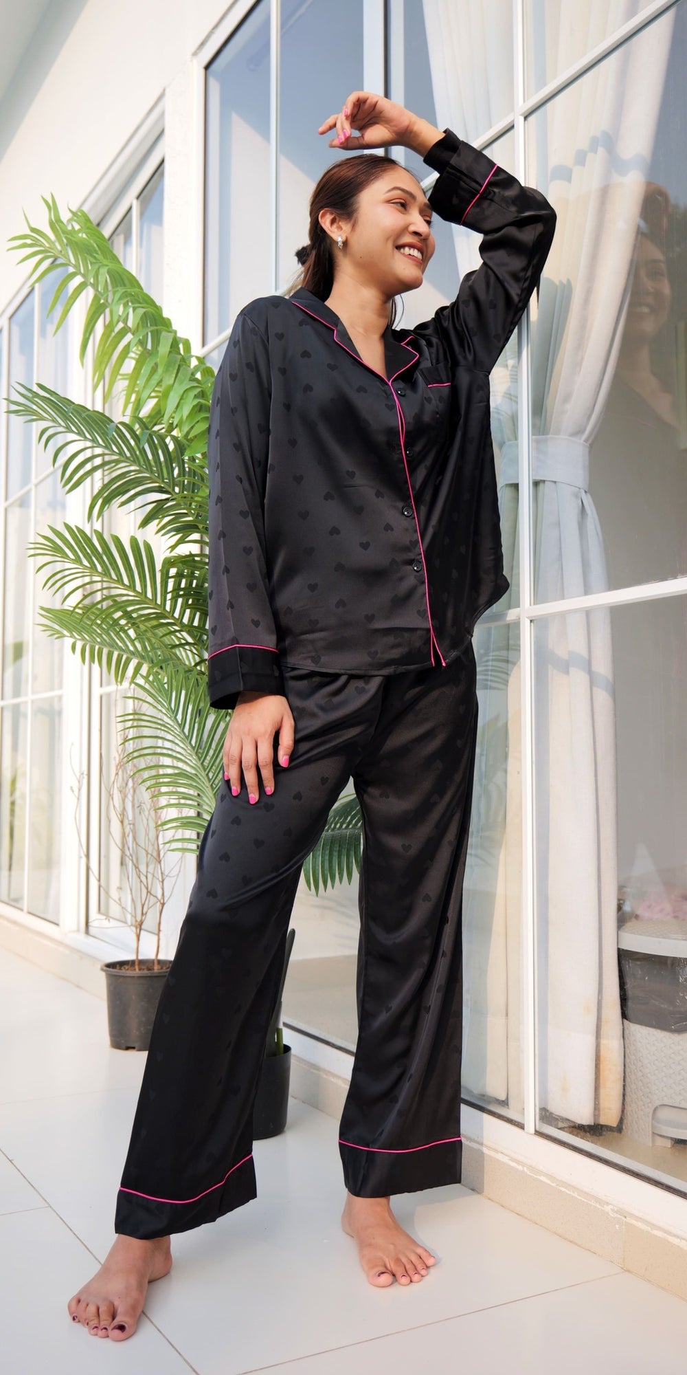 Midnight Lovers & Hearts PJ Set