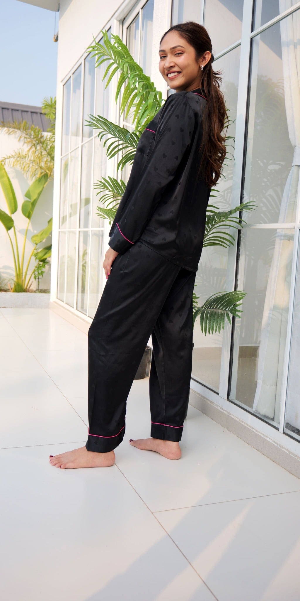 Midnight Lovers & Hearts PJ Set