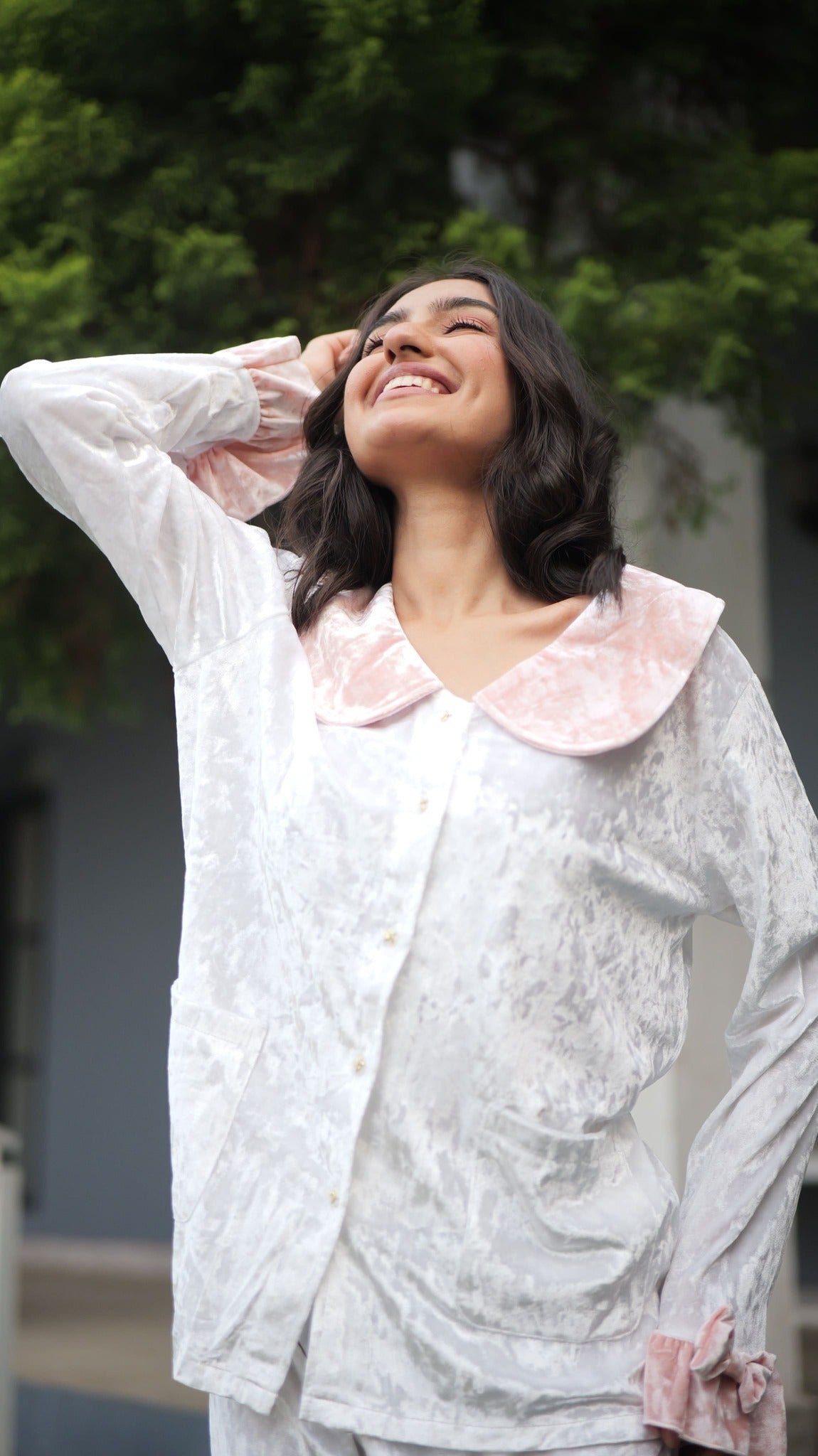 Sugar Blush Ruffle Velvet PJ Set