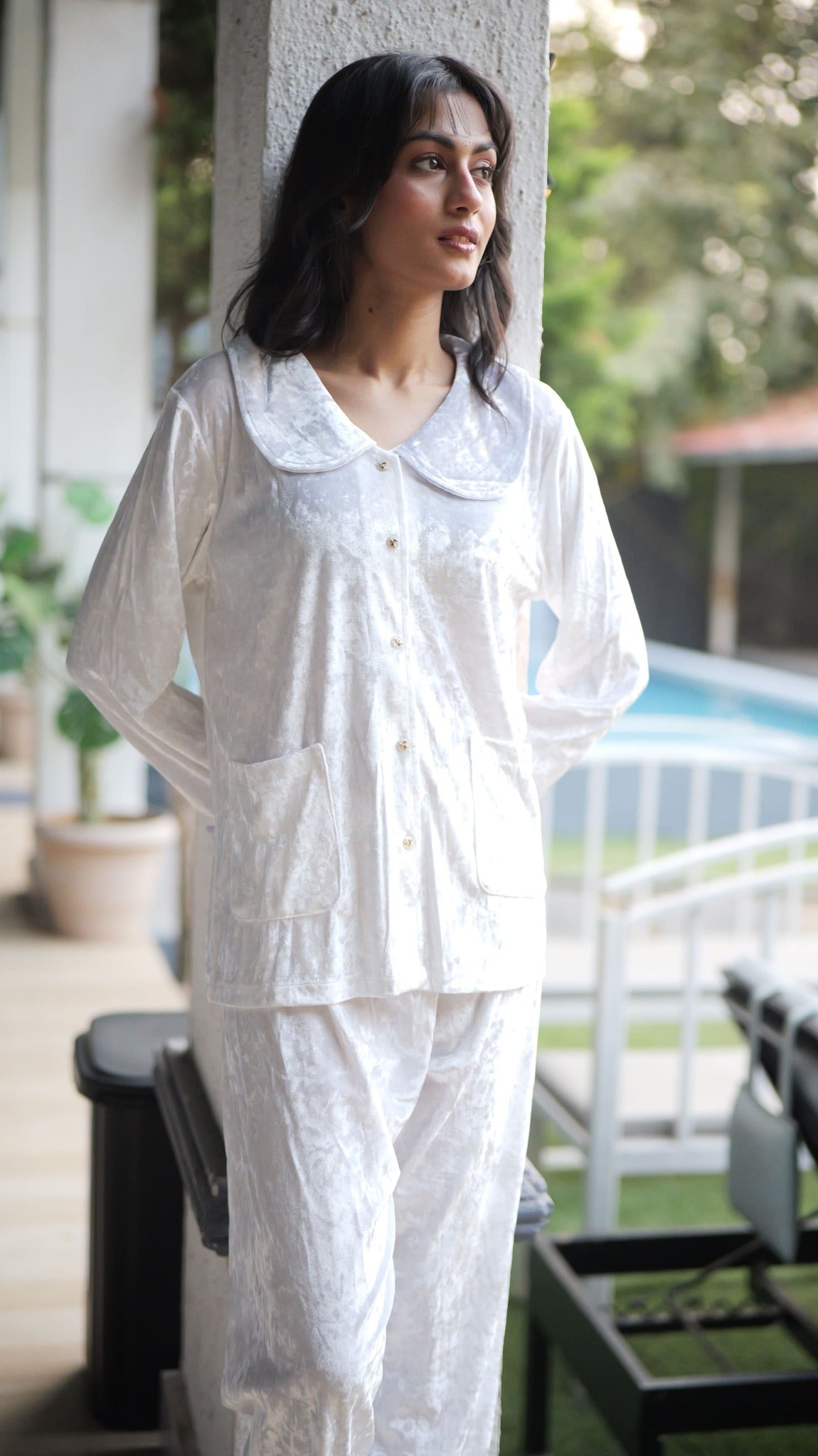 Chantilly Ruffle Velvet PJ Set