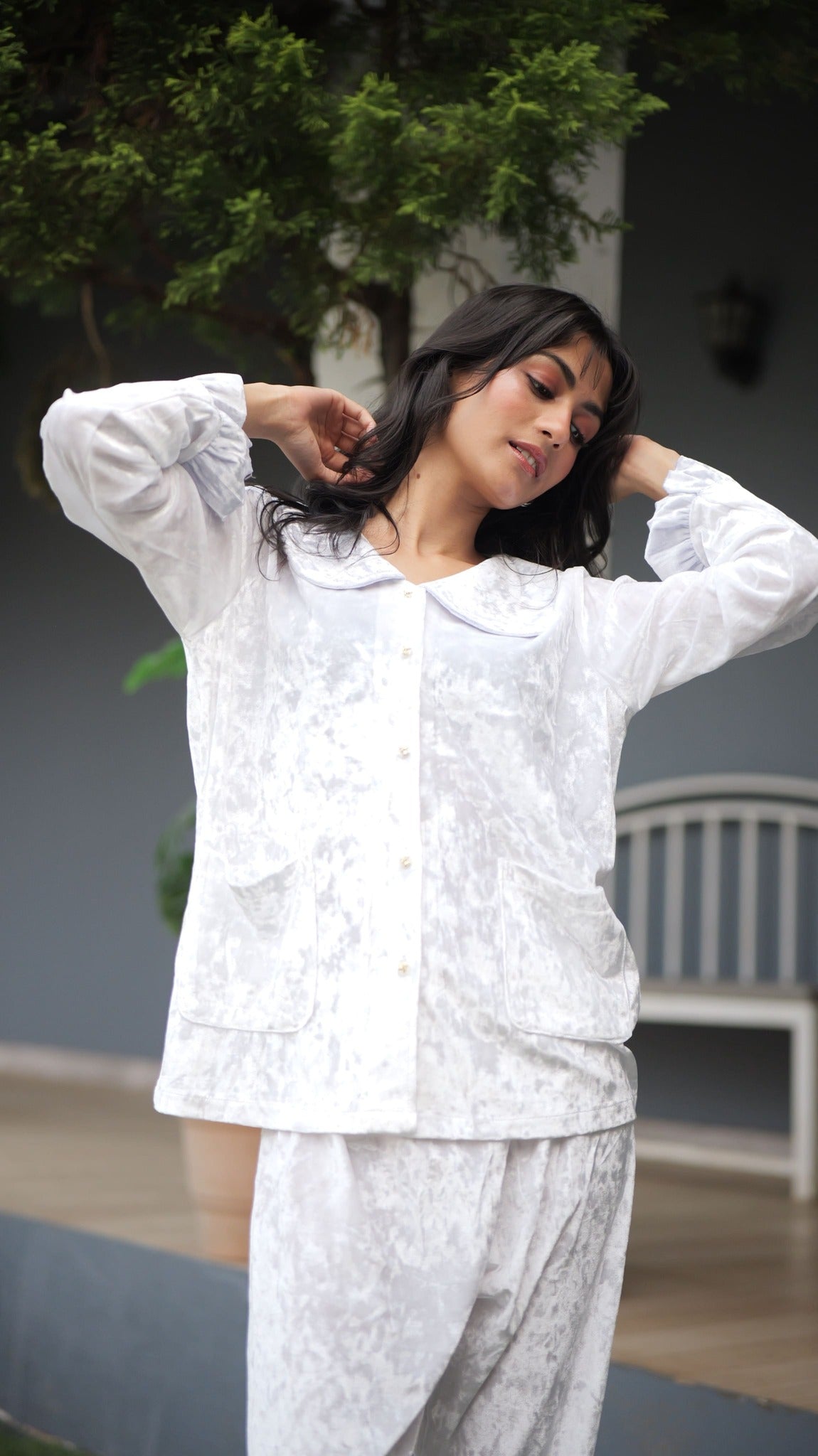 Chantilly Ruffle Velvet PJ Set