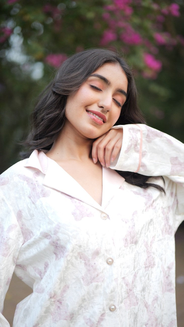 Bunny & Pearls Velvet PJ Set