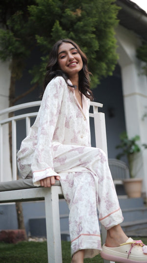 Bunny & Pearls Velvet PJ Set