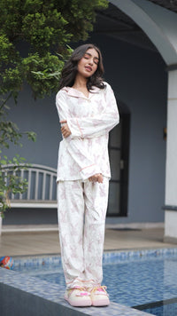 Bunny & Pearls Velvet PJ Set