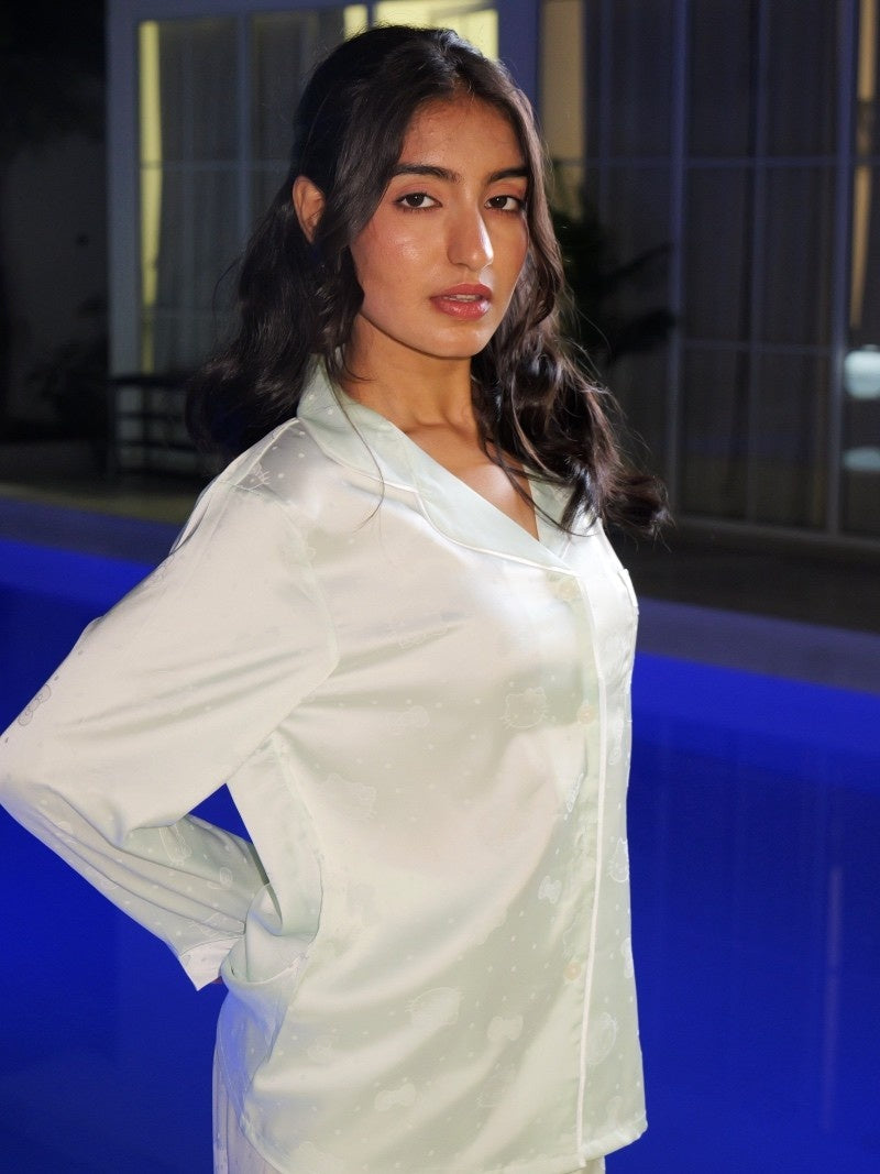 Bowtiful Kitty Minty PJ Set