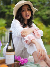 Sugar Blush Ruffle Velvet PJ Set