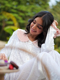 Sugar Blush Ruffle Velvet PJ Set